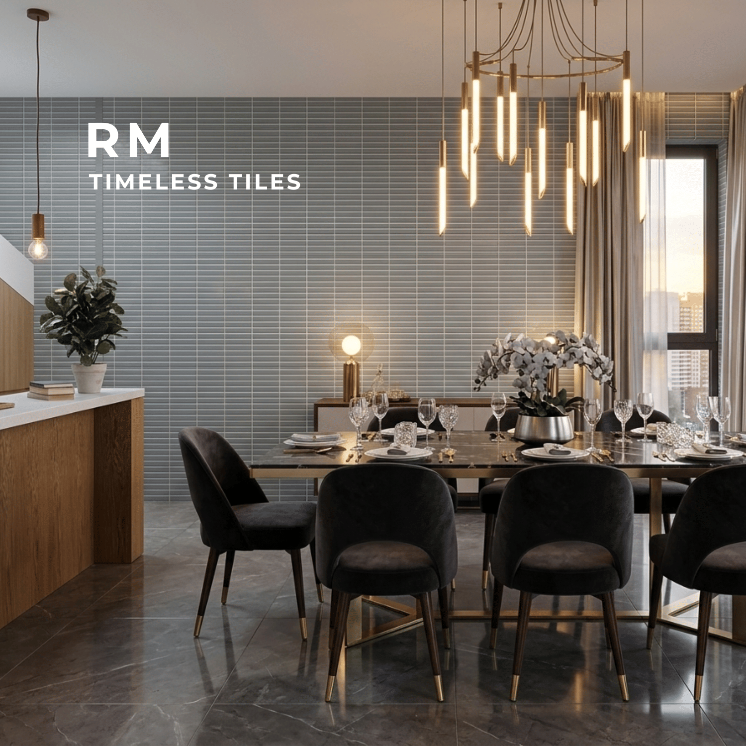 โมเสค TIMELESS TILES RM STRIP MOSAIC TILES 29.5X28 ซม. ผิวเงา สีเทาเข้ม (ราคา/ตร.ม.)_7